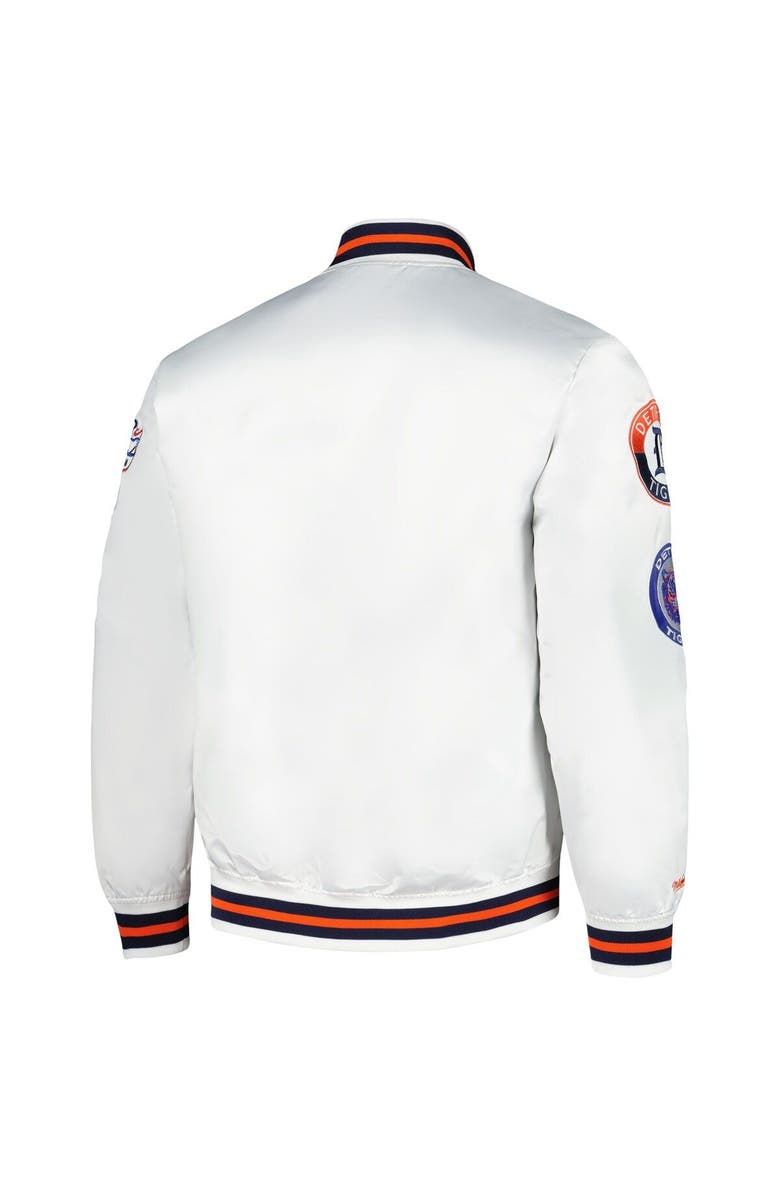 Mitchell & Ness Men's Mitchell & Ness White Detroit Tigers City Collection Satin Full-Snap Varsity Jacket, Alternate, color, 