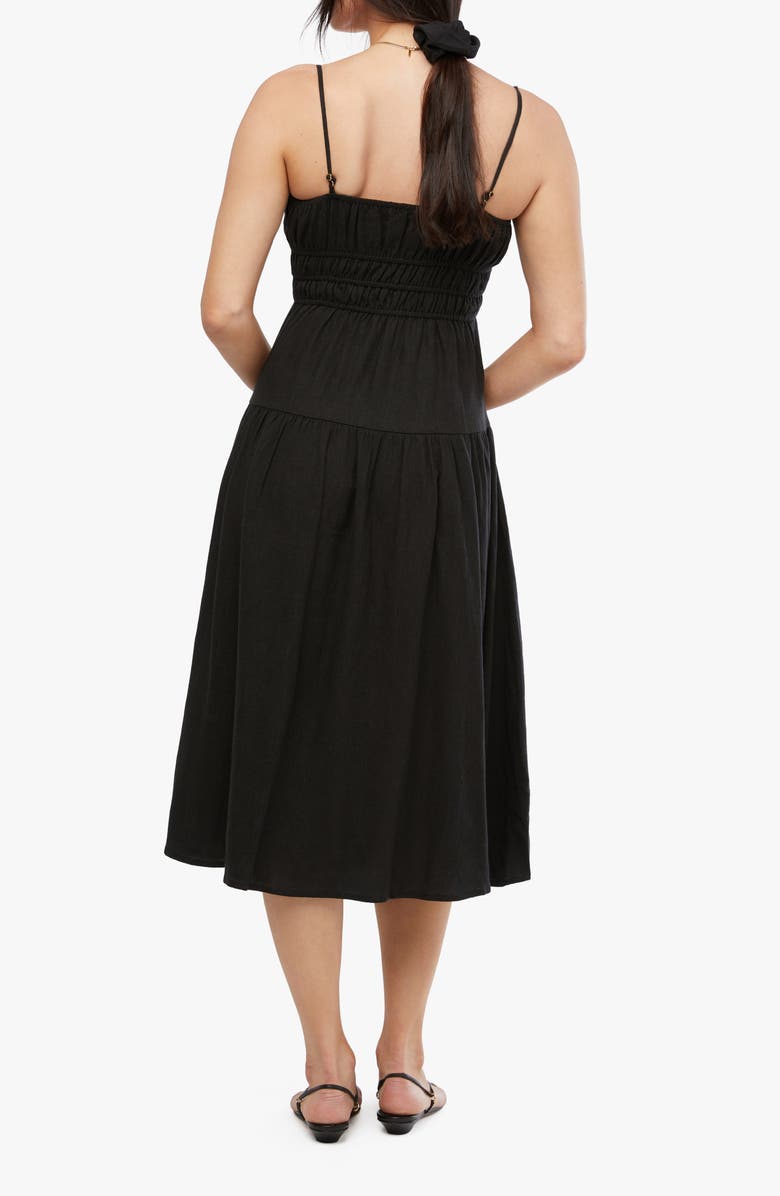 WeWoreWhat Scrunchie Linen Blend Midi Dress | Nordstromrack WeWoreWhat Scrunchie Linen Blend Midi Dress | Nordstromrack