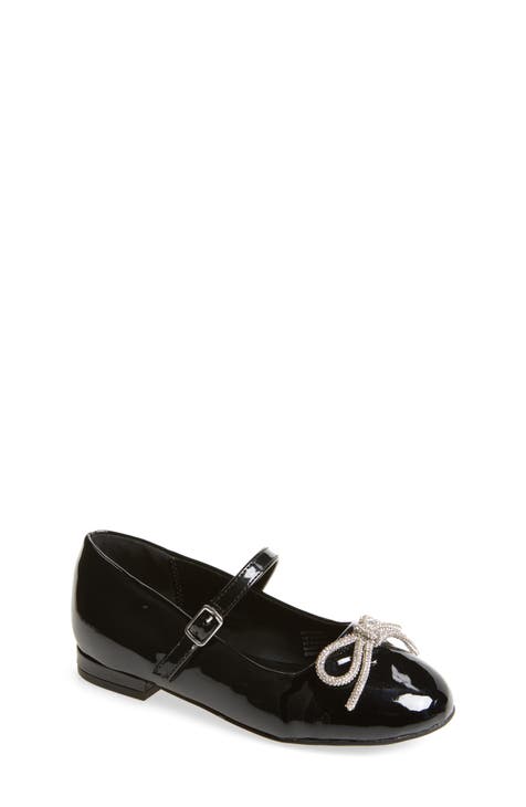 GUCCI Black Patent Leather T Strap Bow Toddler Ballet top Flats