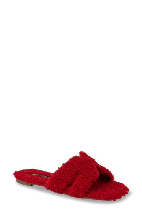 Jenson Faux Shearling Slide Sandal (Women)