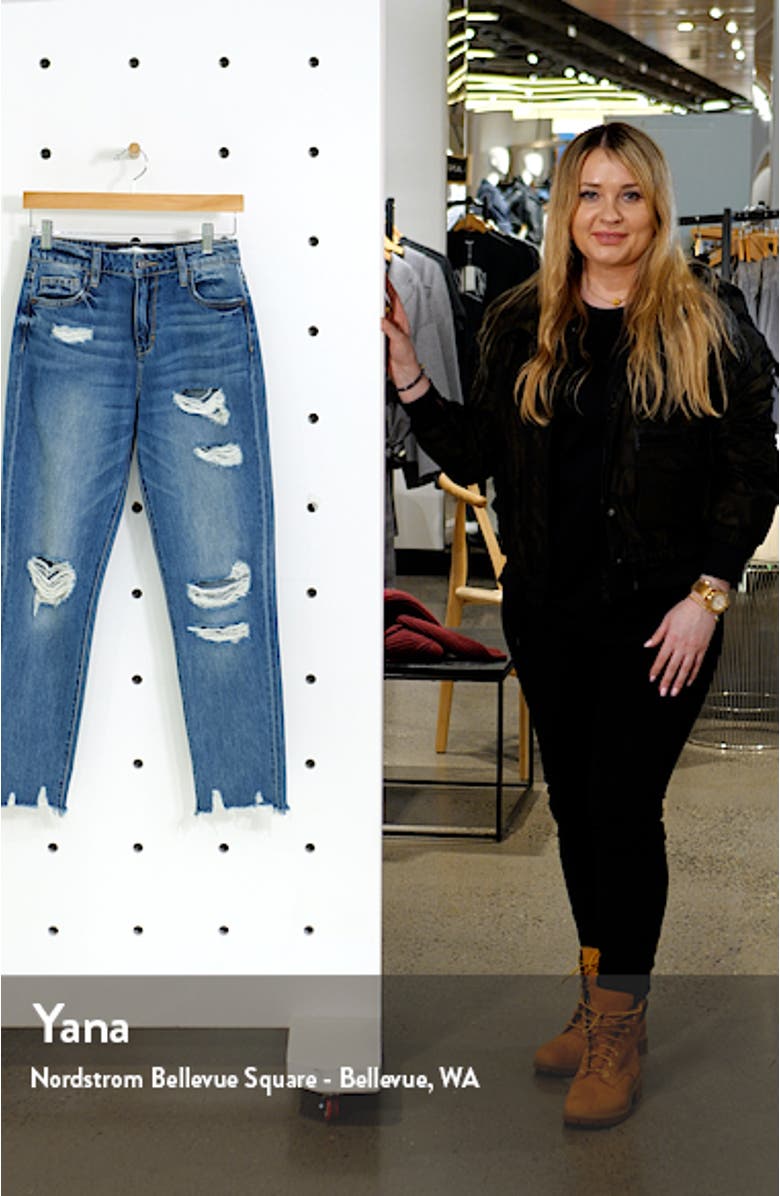 Ripped High Waist Ankle Straight Leg Jeans, sales video thumbnail