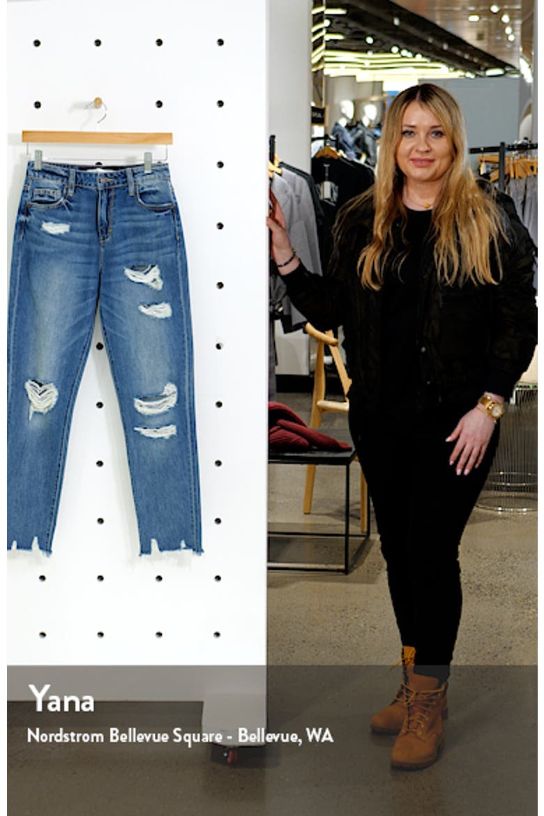 Ripped High Waist Ankle Straight Leg Jeans video