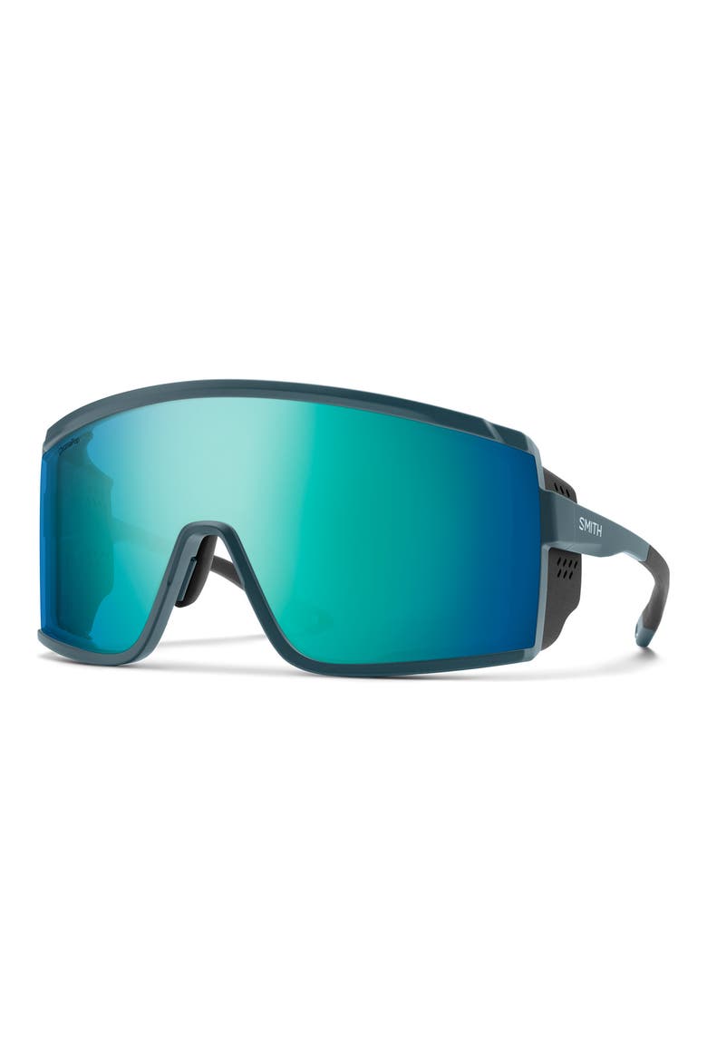 Pursuit 148mm ChromaPop™ Glacier Photochromic Polarized Shield Sunglasses, Alternate, color, MATTE PACIFIC / CHROMAPOP OPAL