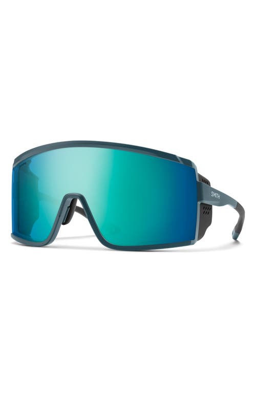 Smith Pursuit 148mm Chromapop™ Glacier Photochromic Polarized Shield Sunglasses In Blue