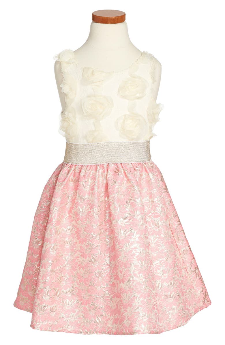 BLUSH by Us Angels Floral Jacquard Dress, Main, color, 