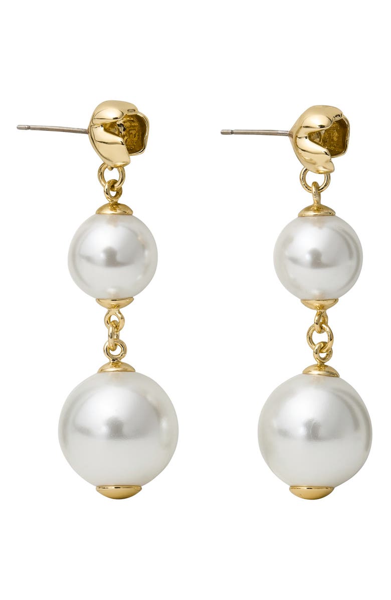 Kate Spade New York faux pearl drop earrings, Main, color, 