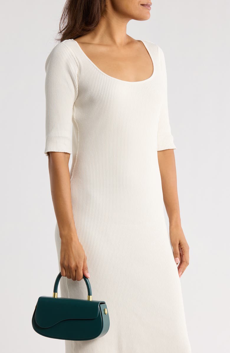 BCBG Asymmetric Flap Top Handle Bag, Alternate, color, Jade Green