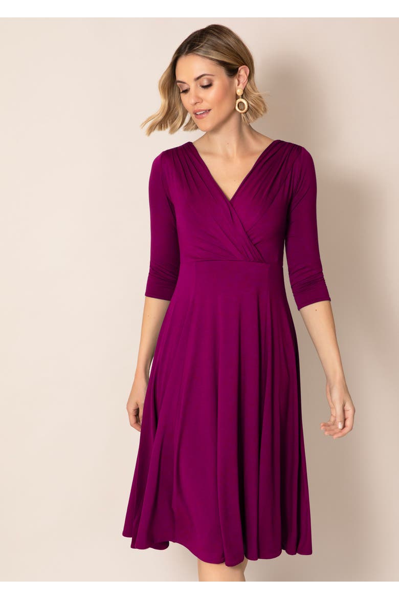 Annie Fit-Flare Midi Dress, Main, color, Plum Wine