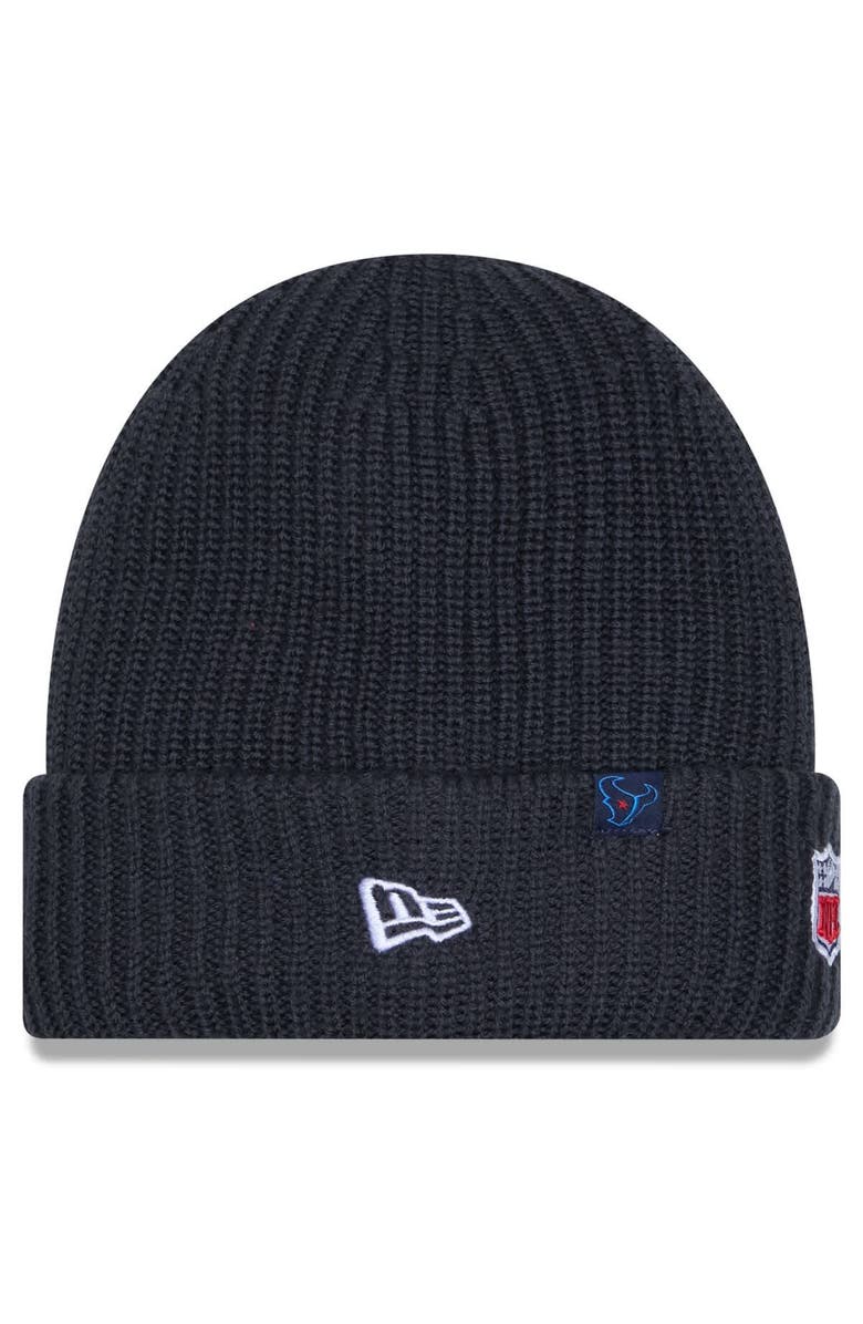 New Era Men's New Era Charcoal Houston Texans 2025 Sideline Cold Weather H-Town Cuffed Knit Hat, Alternate, color, Charcoal