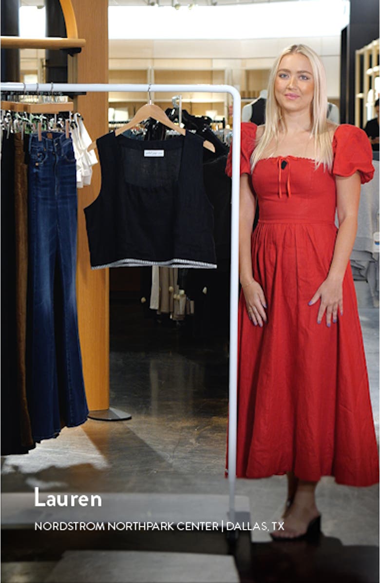 Odette Square Neck Sleeveless Linen Top, sales video thumbnail