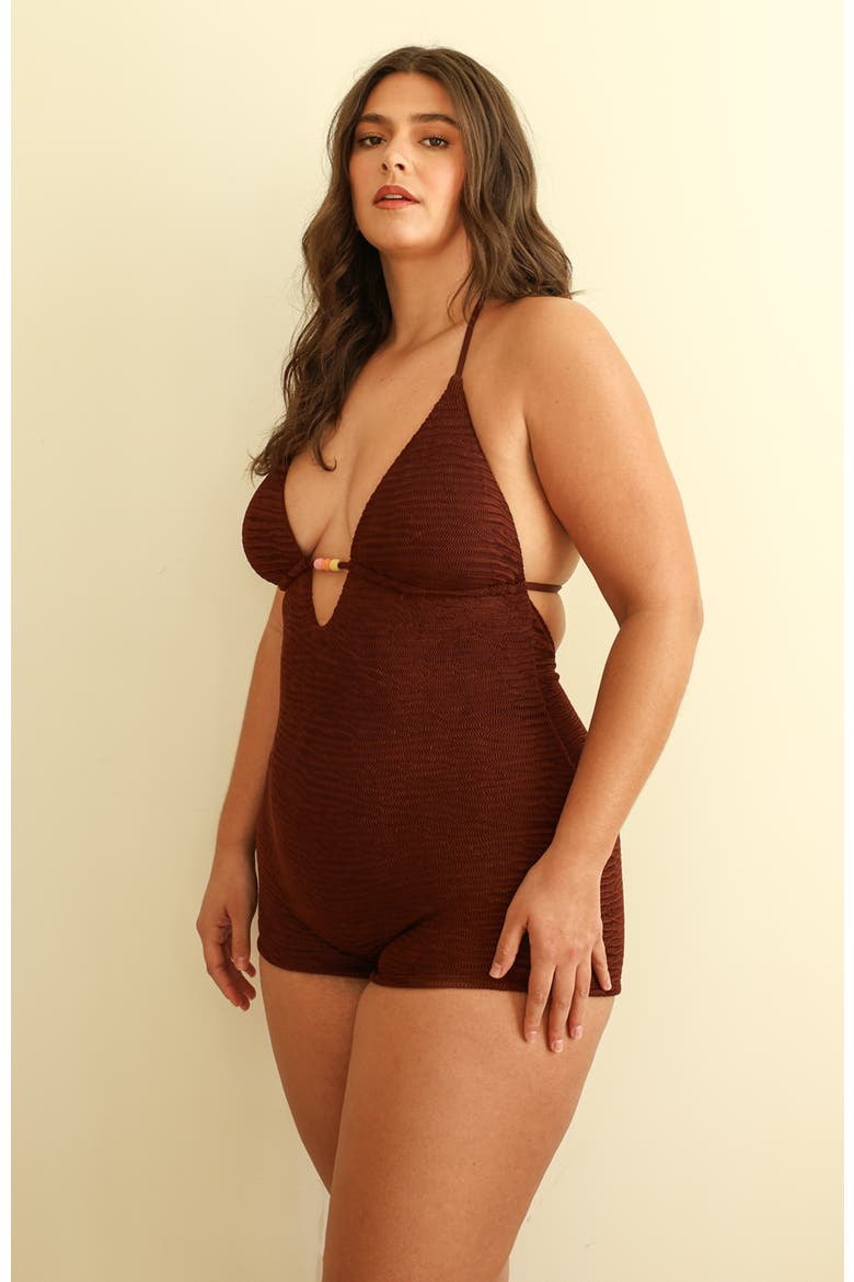 Caicos One Piece, Alternate, color, Mocha Crinkle