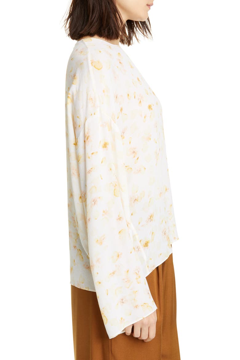 Pressed Petal Long Sleeve Blouse, Alternate, color, OFF WHITE