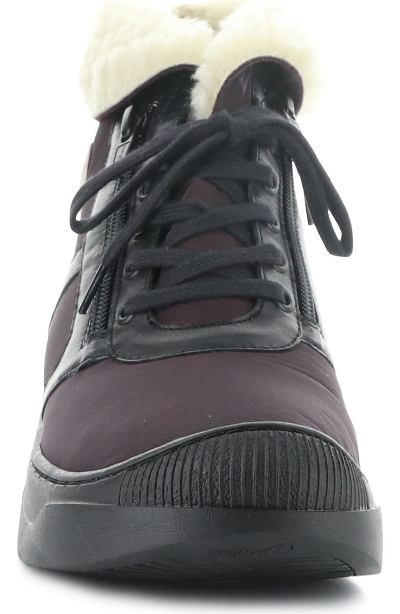 Softinos by Fly London Alio Faux Shearling Bootie, Alternate, color, Bordeaux Smooth Leather