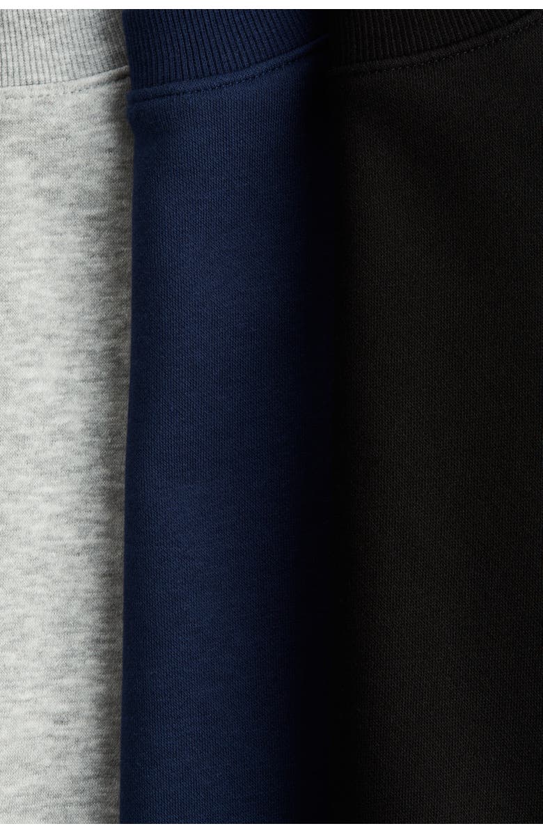 H&M 3-pack Sweatshirts, Alternate, color, Light Gray Melange/Dark Blue