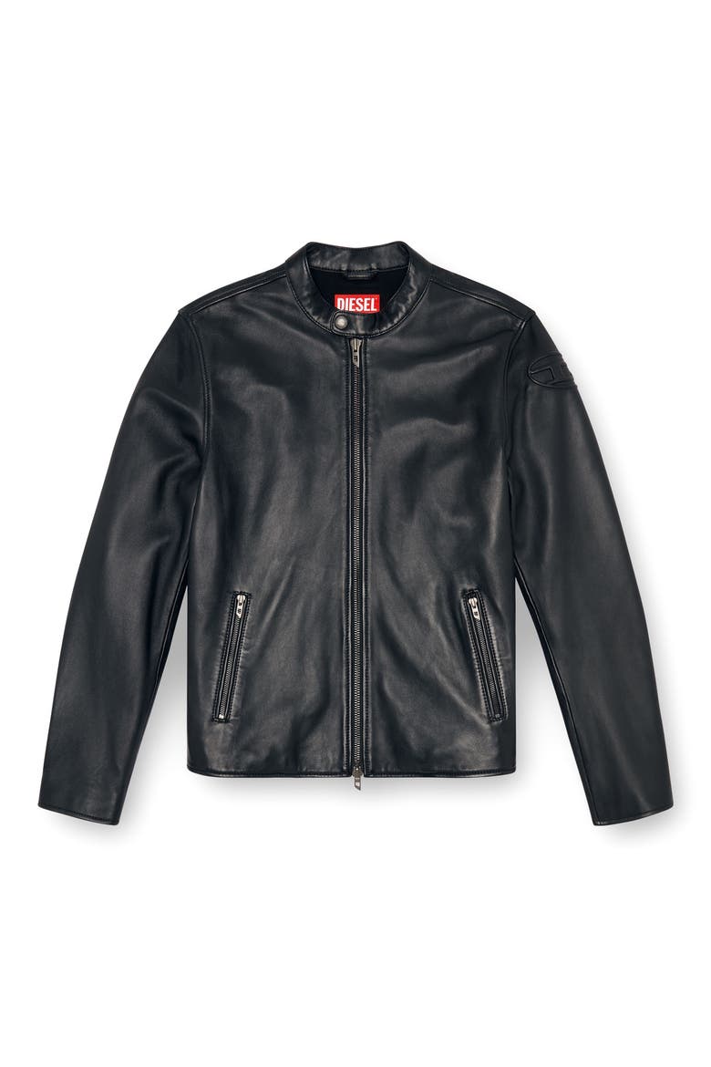 L-Carver Leather Moto Jacket, Alternate, color, DEEP/ BLACK
