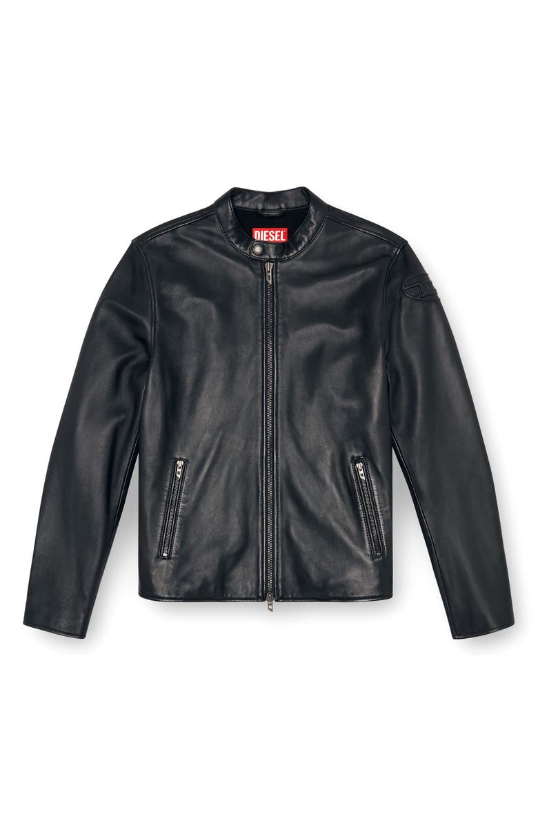 DIESEL<sup>®</sup> L-Carver Leather Moto Jacket, Alternate, color, Deep/ Black