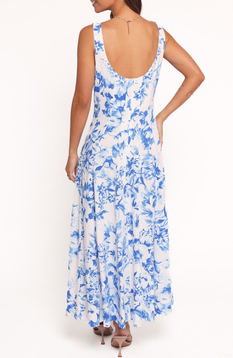 Petal & Pup Lowen Floral Princess Seam Maxi Dress, Alternate, color, Blue Floral