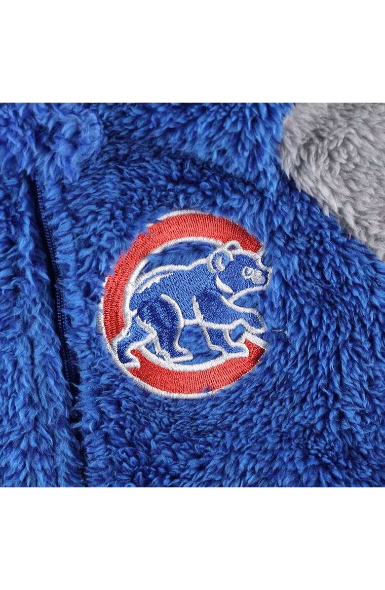 Outerstuff Newborn and Infant Royal/Gray Chicago Cubs Game Nap Teddy Fleece Bunting Full-Zip Sleeper, Alternate, color,
