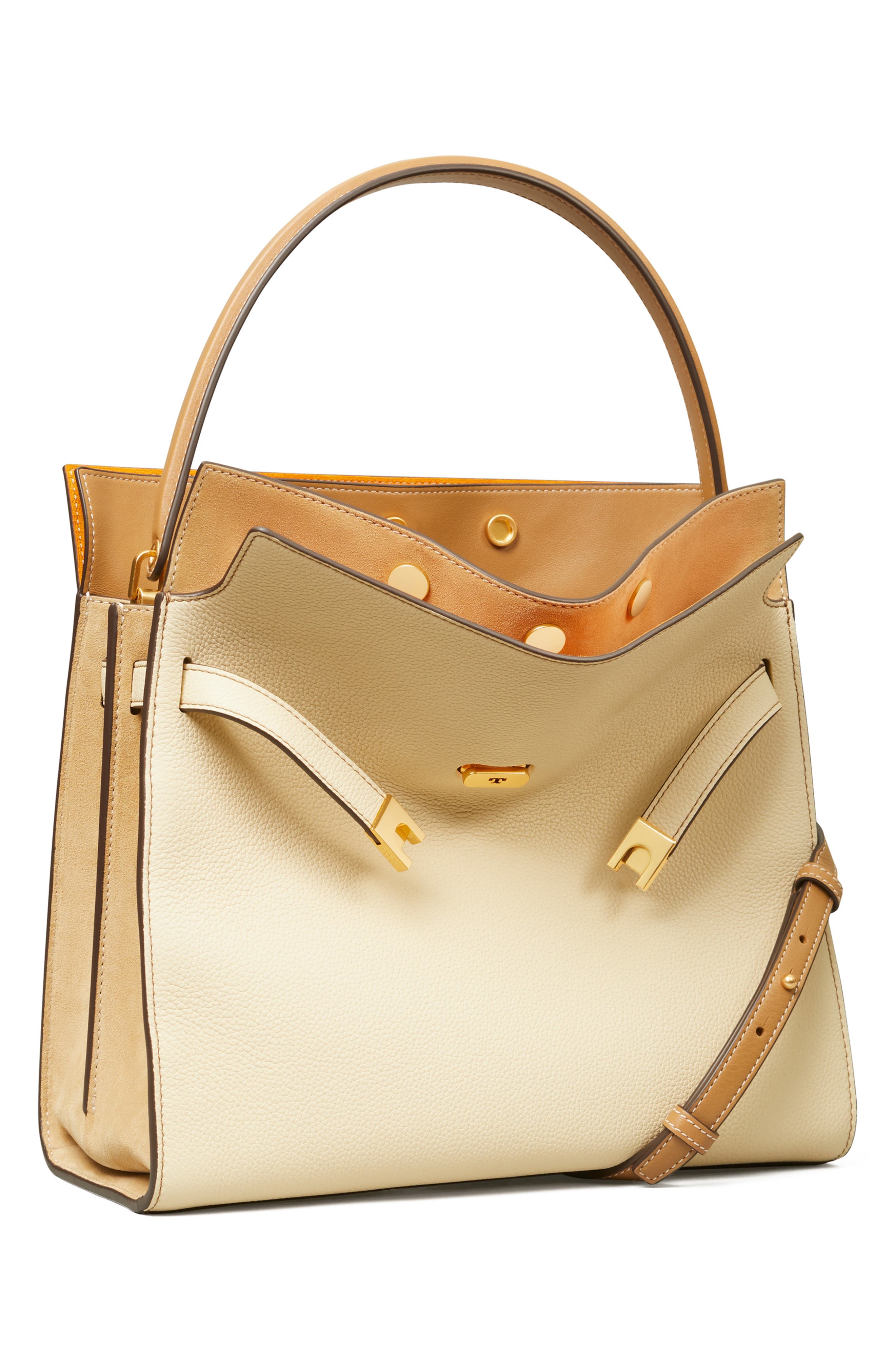 Tory Burch Lee Radziwill Leather Double Bag, Alternate, color, 