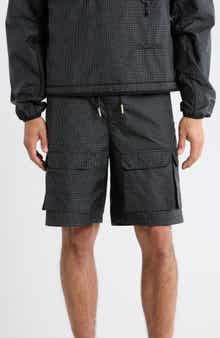 Tahoe Check Print Nylon Blend Drawstring Cargo Shorts