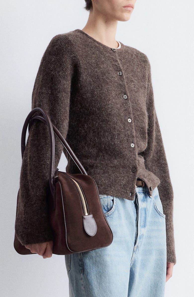 & Other Stories Alpaca & Wool Blend Cardigan, Alternate, color, Brown Dark