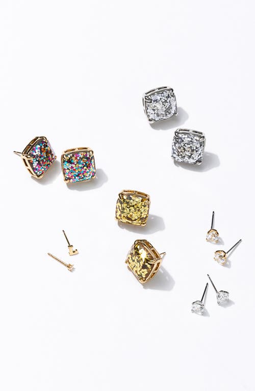 Kate Spade Womens Multi Glitter Glittered Small Square Stud Earrings