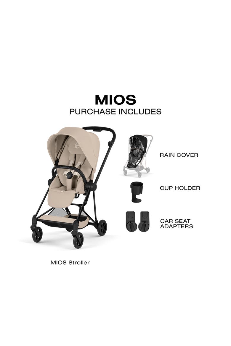 Mios Compact Stroller – Platinum Collection, Alternate, color, MATTE BLACK/ COZY BEIGE
