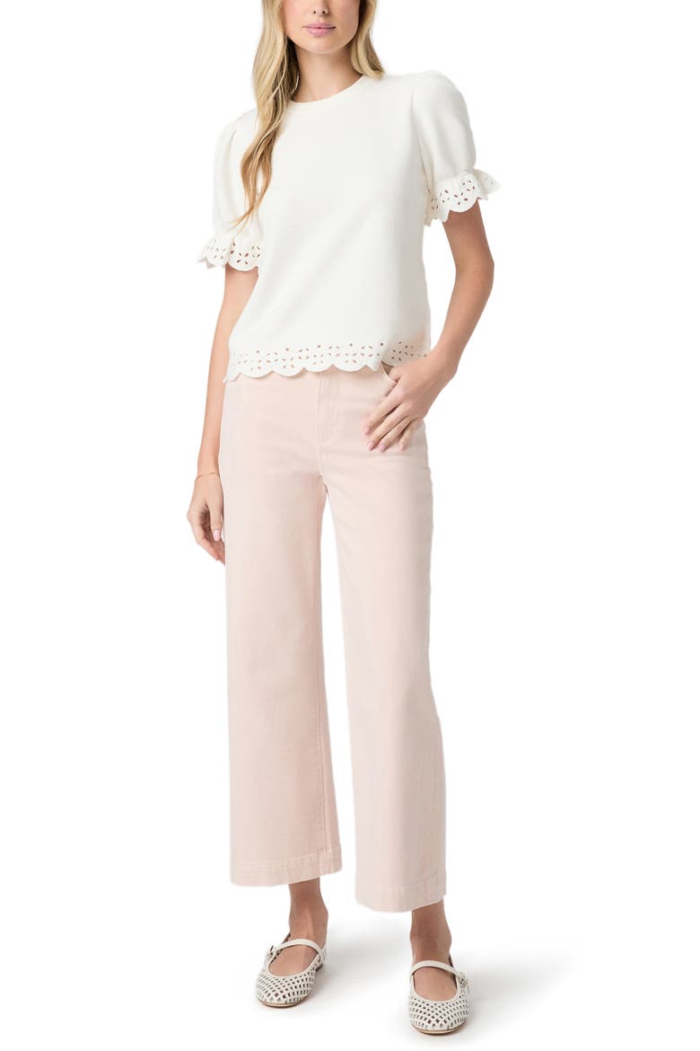 Ciabatta Eyelet Trim Cotton Top, Alternate, color, IVORY
