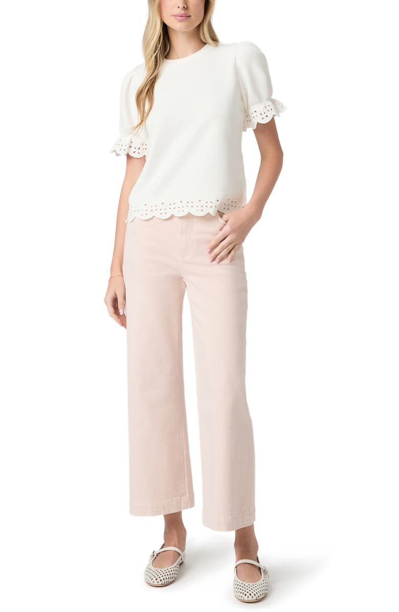 PAIGE Ciabatta Eyelet Trim Cotton Top, Alternate, color, Ivory