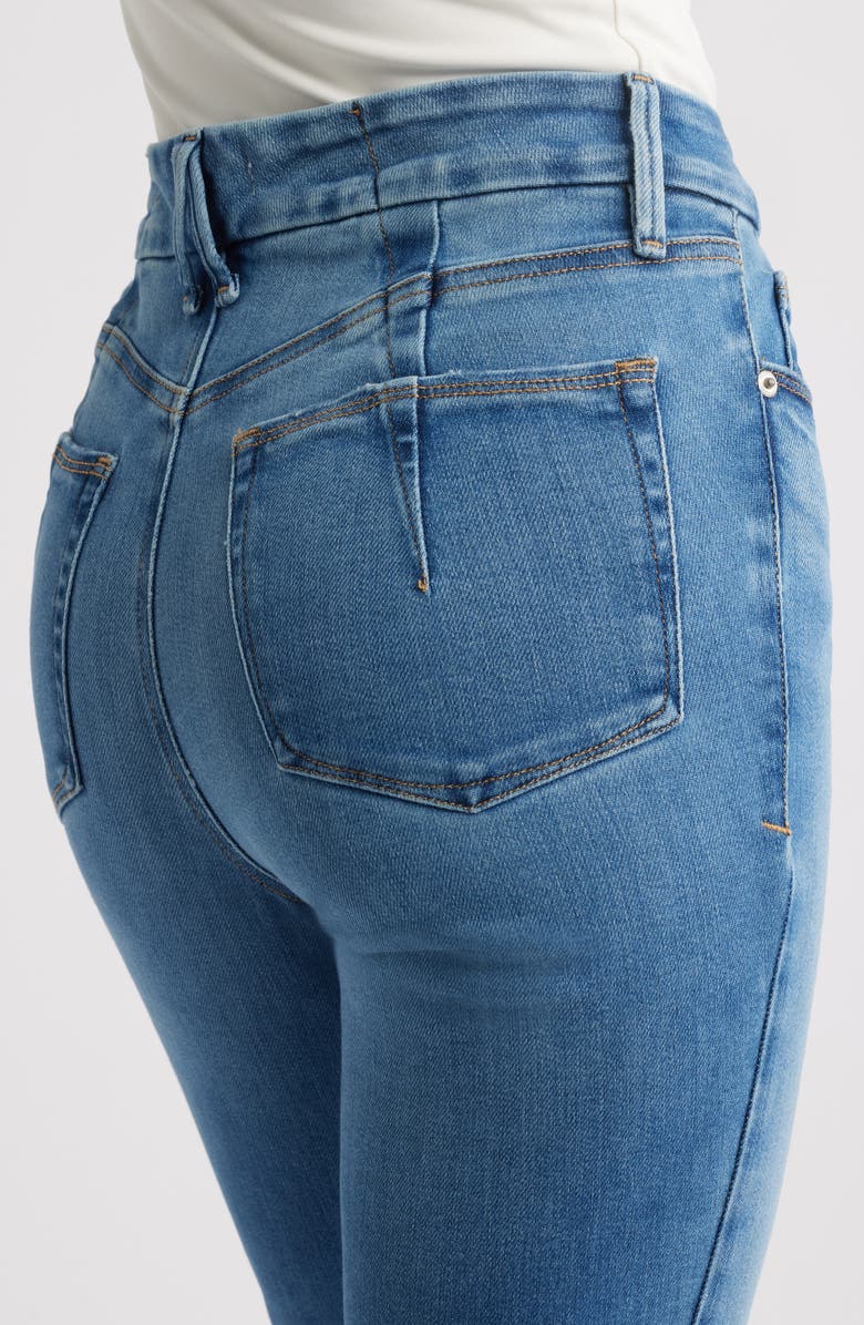 Good American Soft Tech Good Legs Raw Hem Straight Leg Jeans, Alternate, color, Indigo514