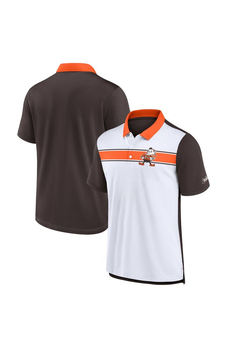 Nike Men's Nike  White/Brown Cleveland Browns Rewind Pique Polo, Main, color, White