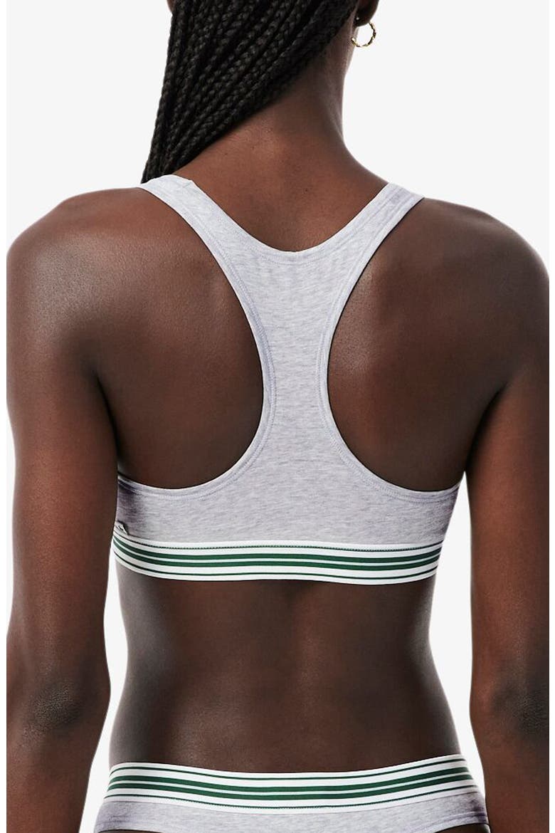 Racerback Padded Stretch Cotton Bralette, Alternate, color, SILVER CHINE