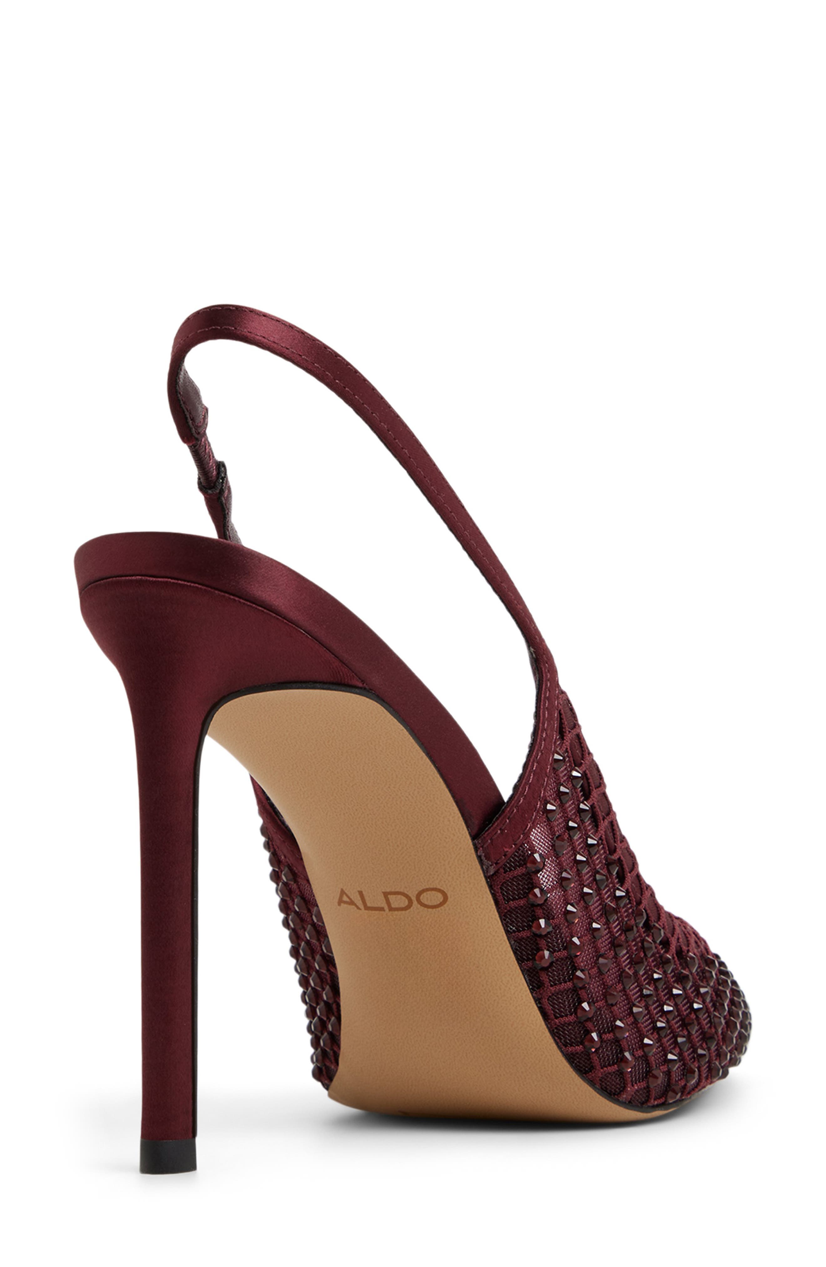 ALDO Marciana Slingback Pointed Toe Pump, Alternate, color, Burgundy