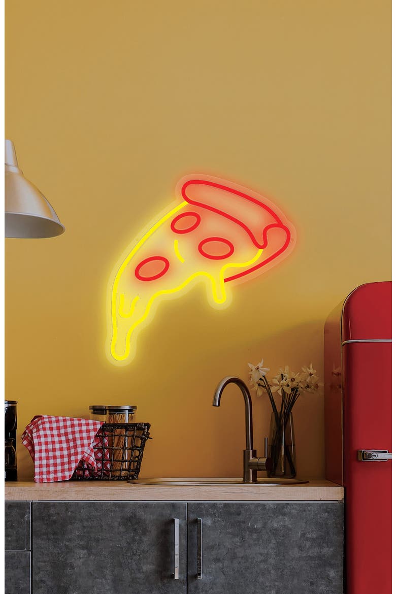 Pizza Neon Wall Sign, Alternate, color, RED