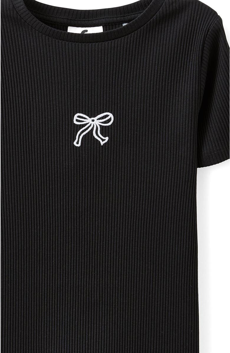 Cotton On Kids Kid's Fitted Ss Essential Tee, Alternate, color, Black Bow