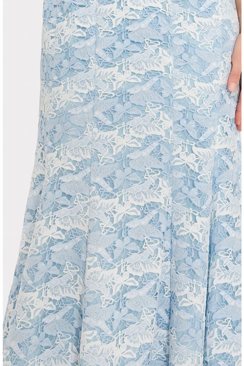 Meg Butterfly Lace Mermaid Dress, Alternate, color, WHITE/ BLUE