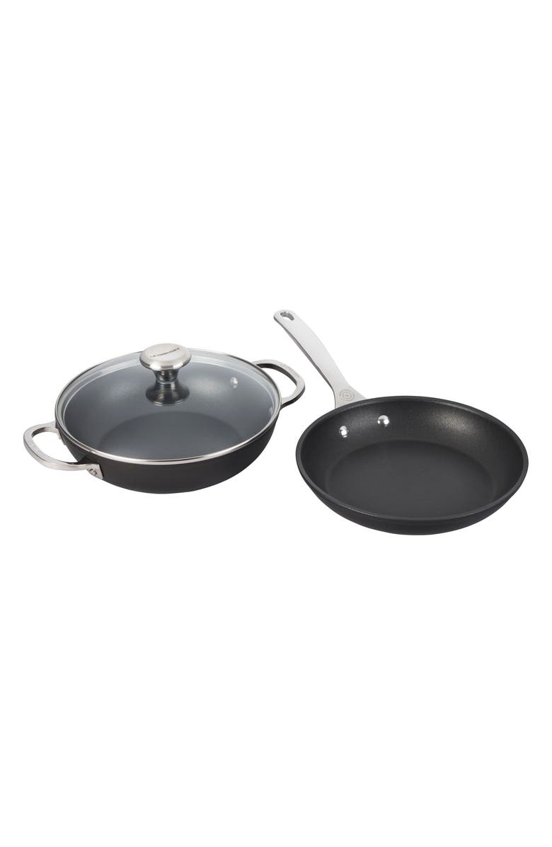 Le Creuset 3-Piece Toughened Nonstick PRO Set, Main, color, Silver/Black