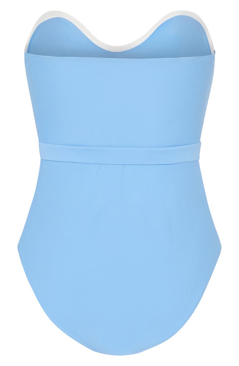 Milly Skewed Petal Strapless One-Piece Swimsuit, Alternate, color,
