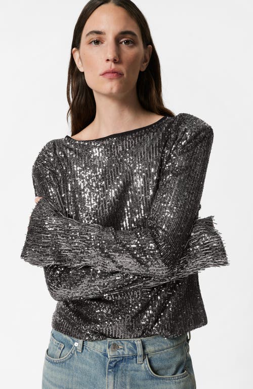 & OTHER STORIES & OTHER STORIES FLARED SLEEVE SEQUIN TOP 