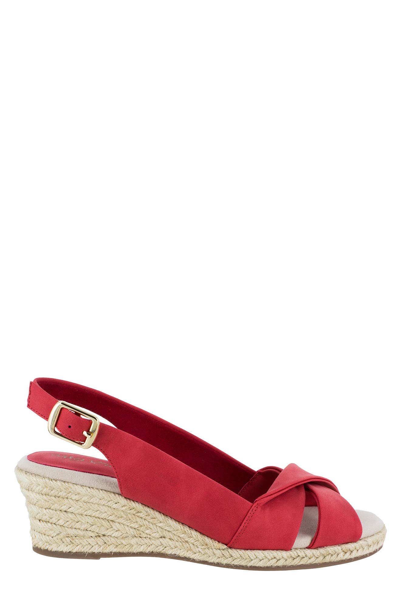 EASY STREET Maureen Wedge Sandal, Alternate, color, Red