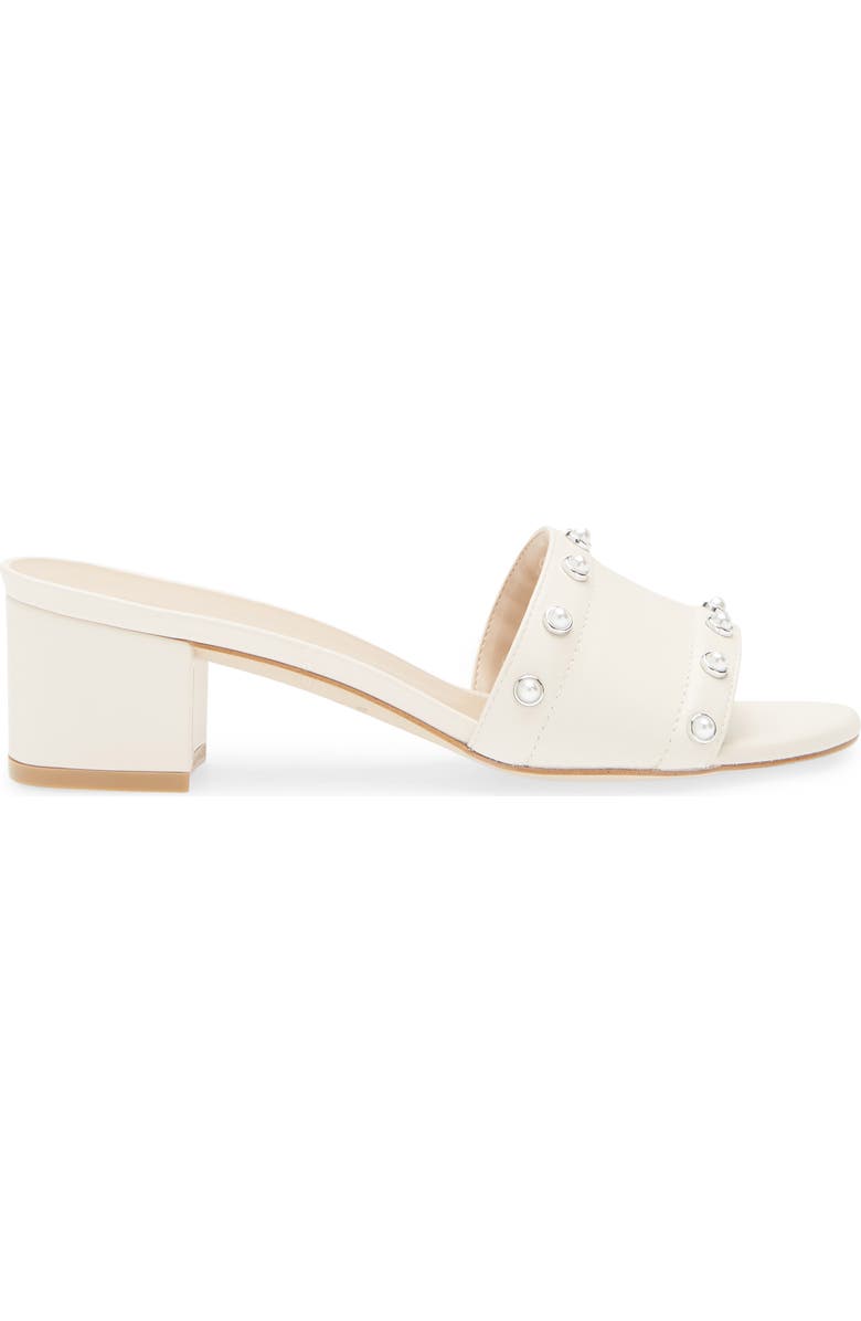 Stuart Weitzman Faux Pearl Slide Sandal, Alternate, color,