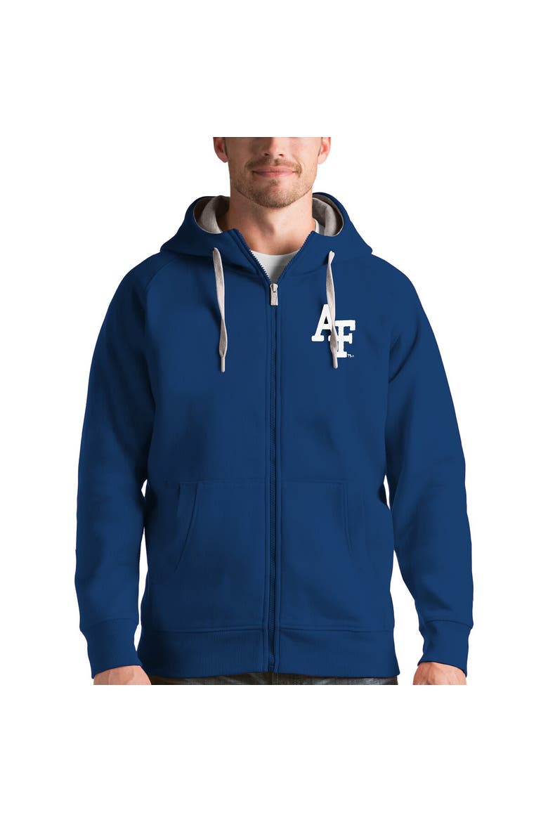 Men's Antigua Royal Air Force Falcons Victory Full-Zip Hoodie, Main, color, Royal
