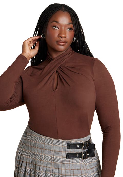 Keyhole Twist Drape Top (Plus)