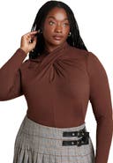 ELOQUII Keyhole Twist Drape Top