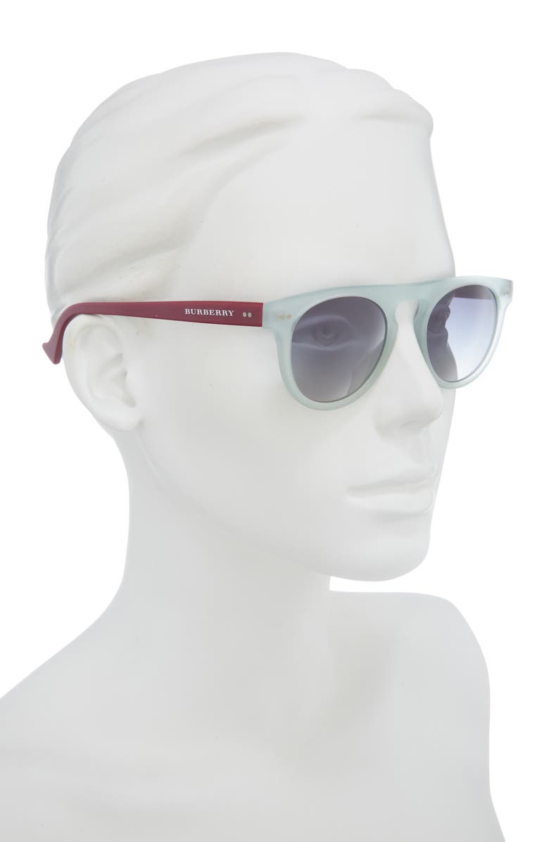 Burberry 48mm Pilot Sunglasses, Alternate, color, Matte Blue