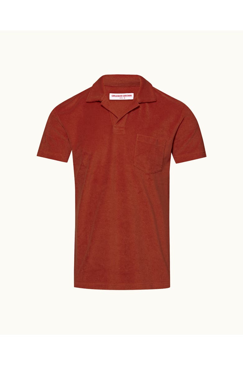 Terry Towelling Tailored Fit Towelling Polo Shirt, Alternate, color, Canela