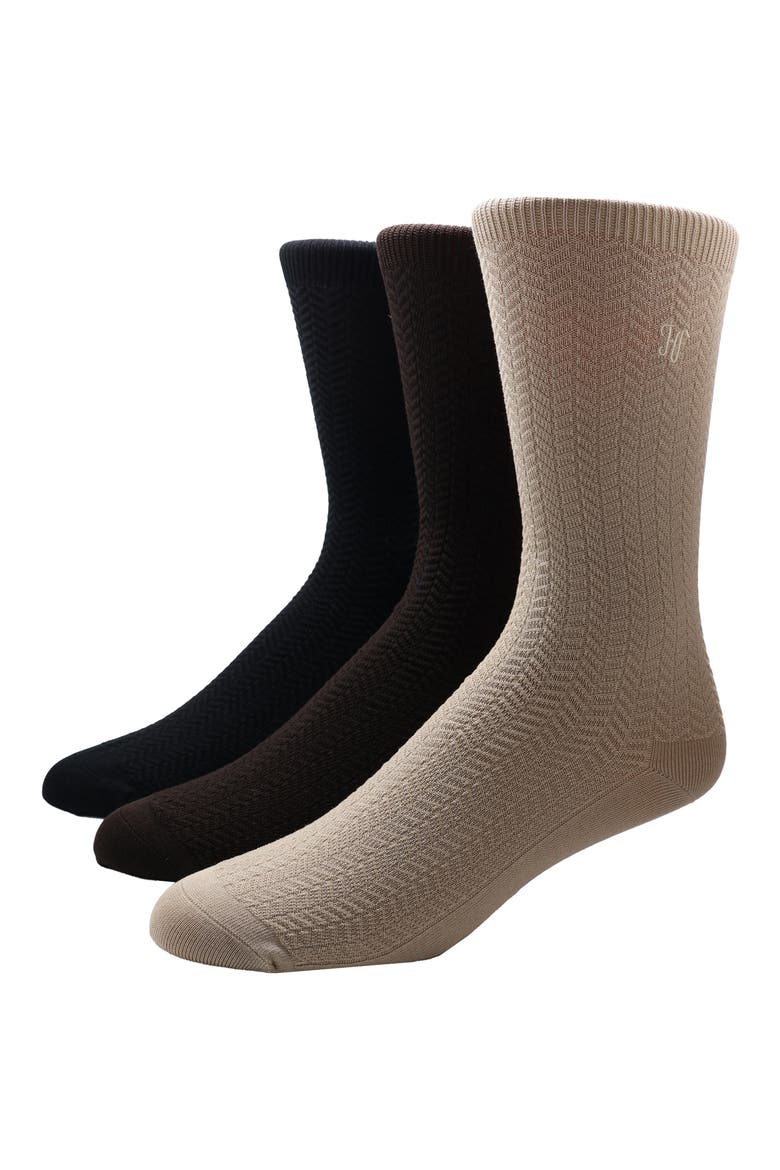 3-Pack Dress Socks, Main, color, BEIGE/ BROWN/ BLACK