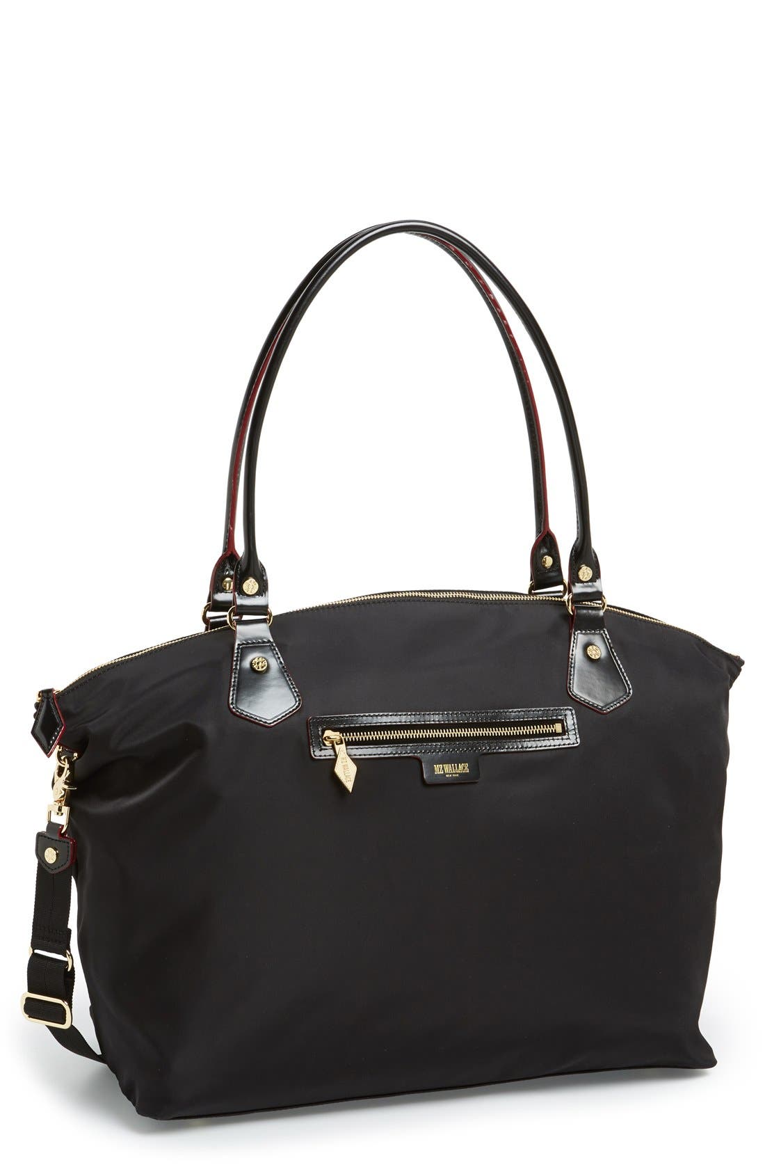 'Chelsea' Bedford Nylon Weekend Tote, Main, color, BLACK