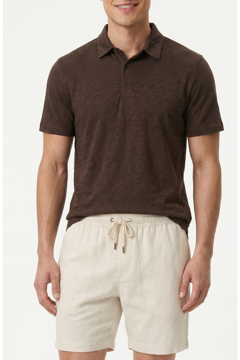 Cotton Slub Knit Polo, Main, color, KONA