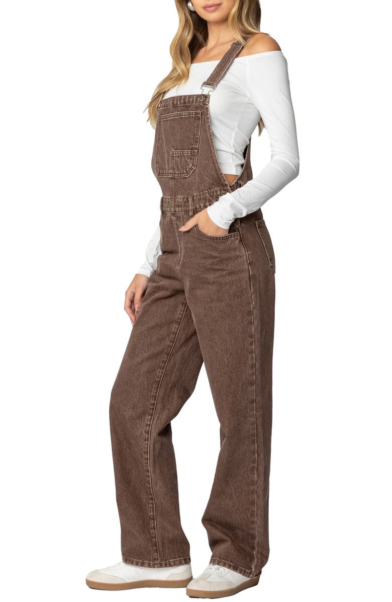 EDIKTED Rosemary Denim Overalls, Alternate, color, 